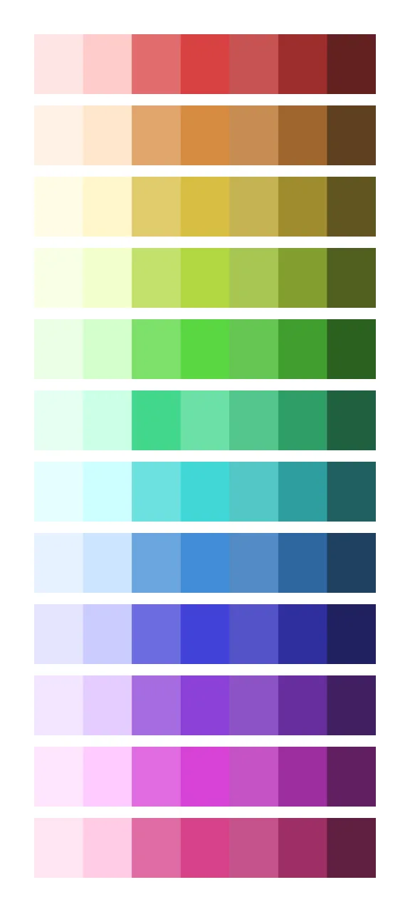 Old color palette with fewer steps and muted tones